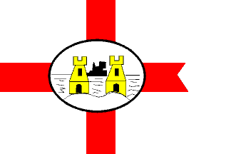 copyrightImageStGeorgesCrossFlagWithCityOfCorkArms