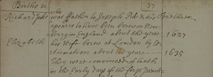 CopyrightImage-1657-JosephPike-Birth-Record-Father-1627-RichardPike-Of-Newbury